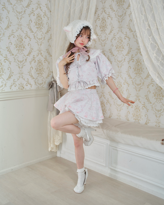 Floral Lustre Jacquard Set Pink TOP