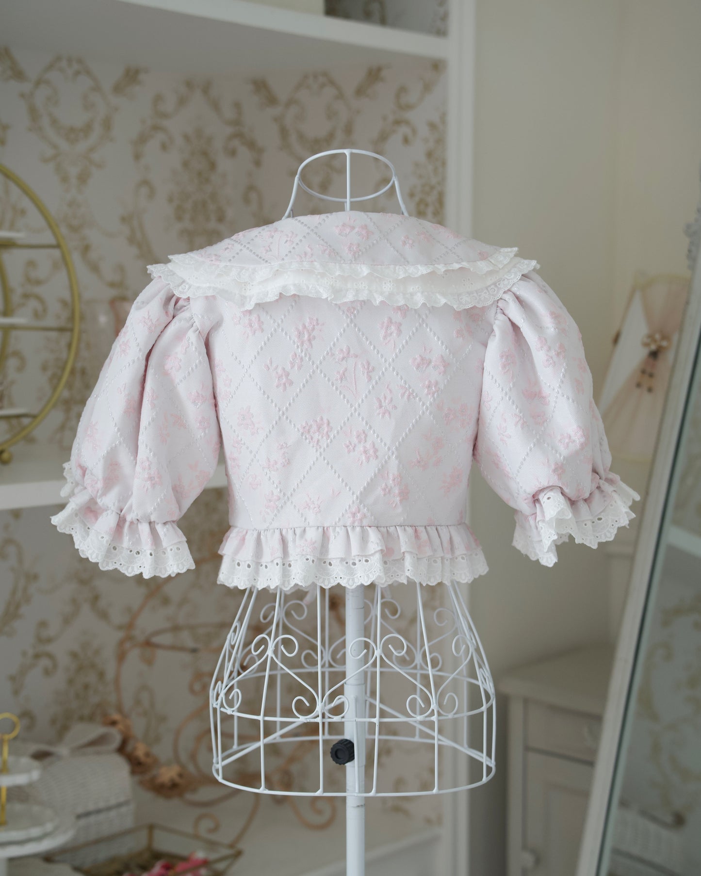 Floral Lustre Jacquard Set Pink TOP