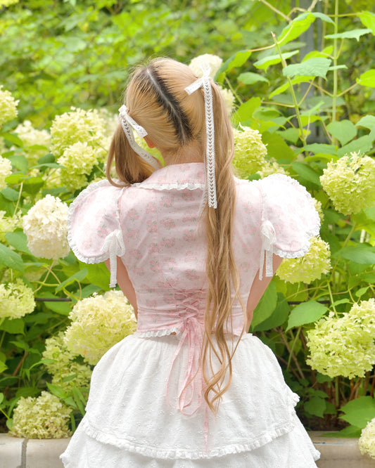 Heart On My Sleeve Cotton Blouse Pink Floral