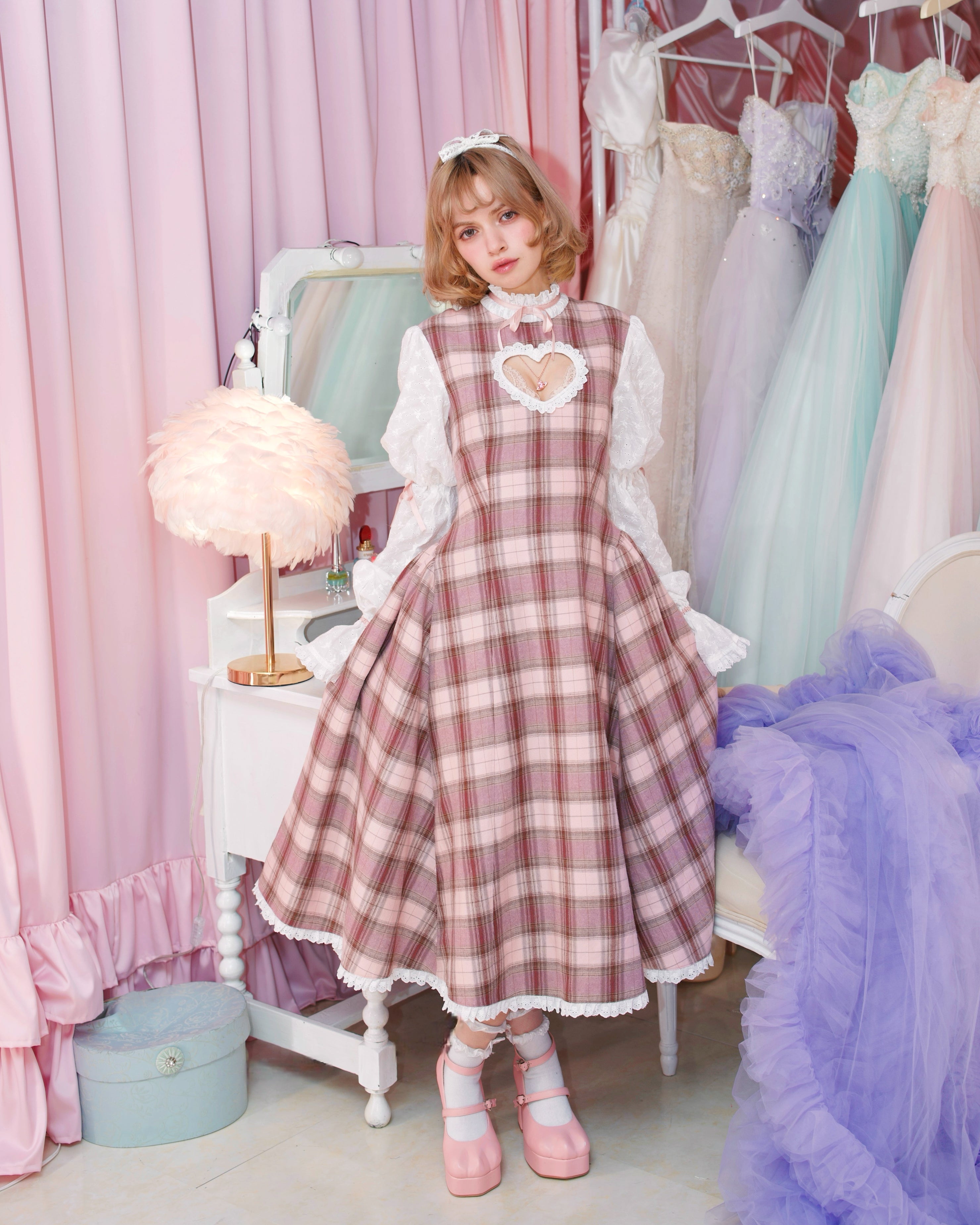 Seraph’s Embrace Heart Cutout Long Dress - Pink // PREORDER