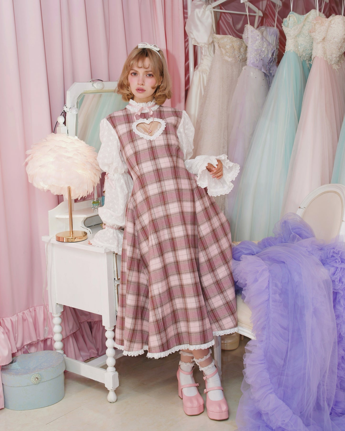 Seraph’s Embrace Heart Cutout Long Dress - Pink // PREORDER