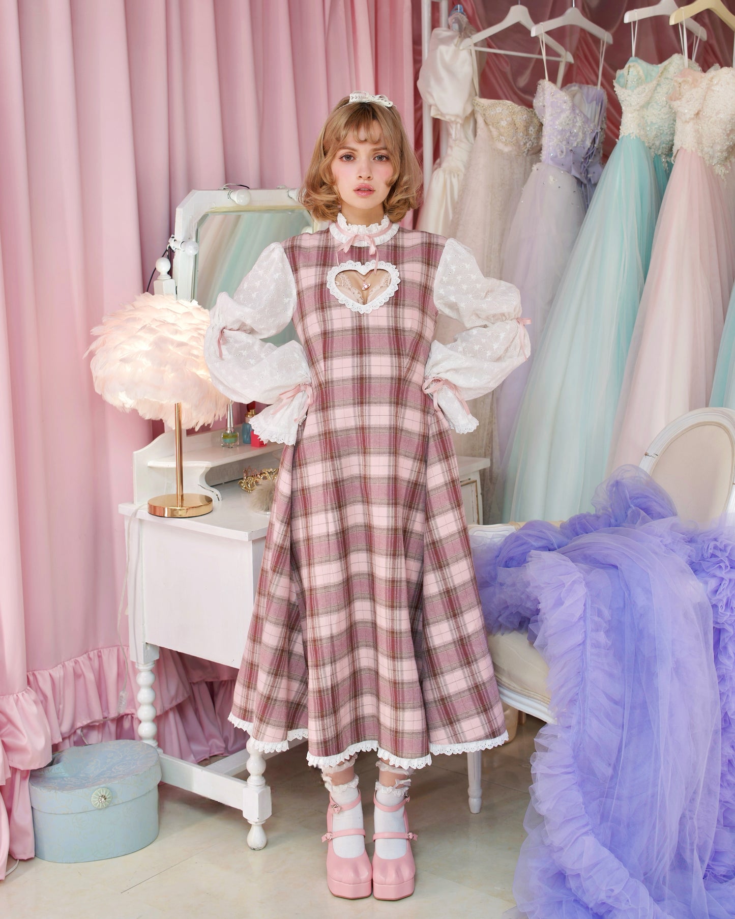 Seraph’s Embrace Heart Cutout Long Dress - Pink // PREORDER
