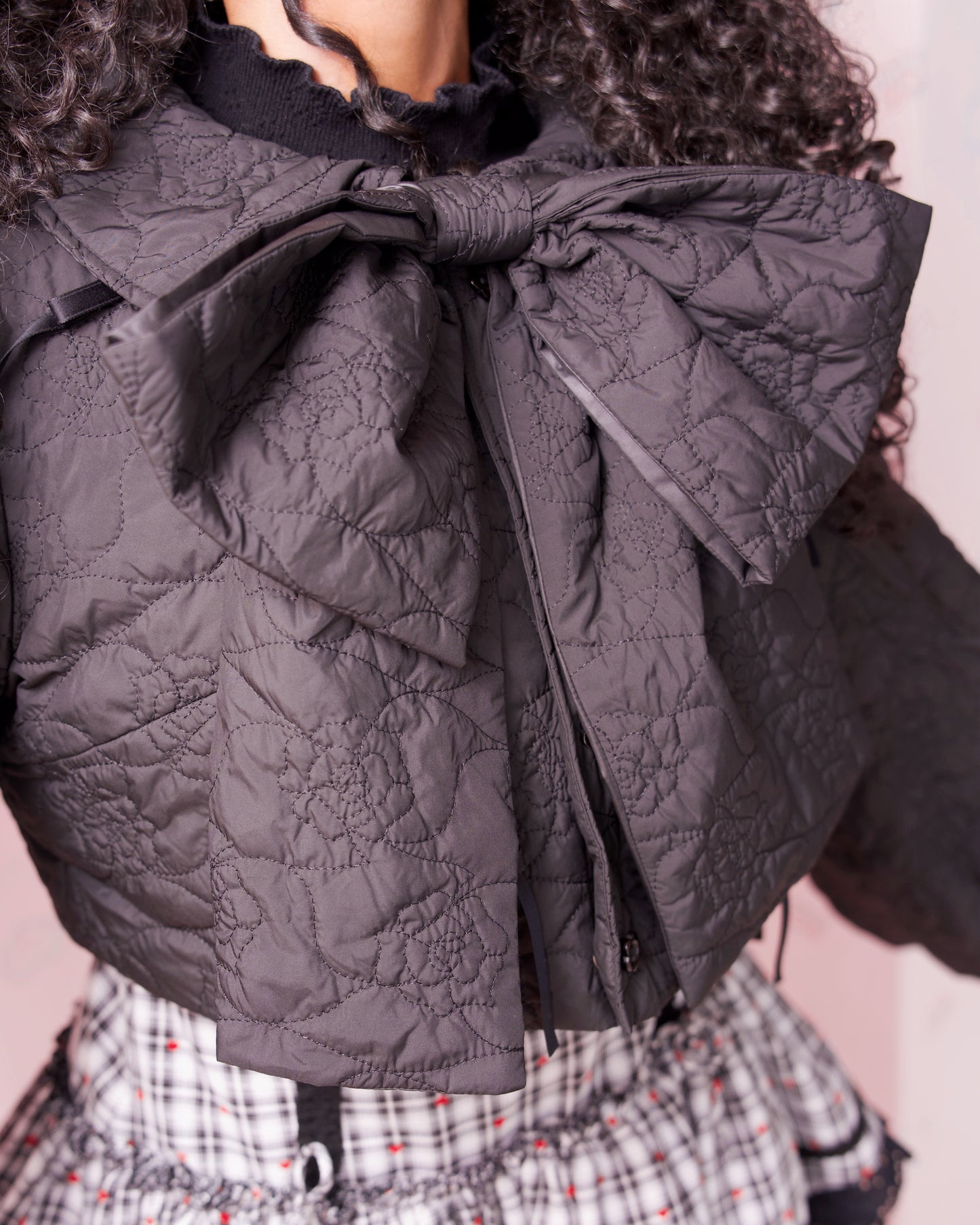Ribboned Angel’s Puff Jacket - Black // PREORDER