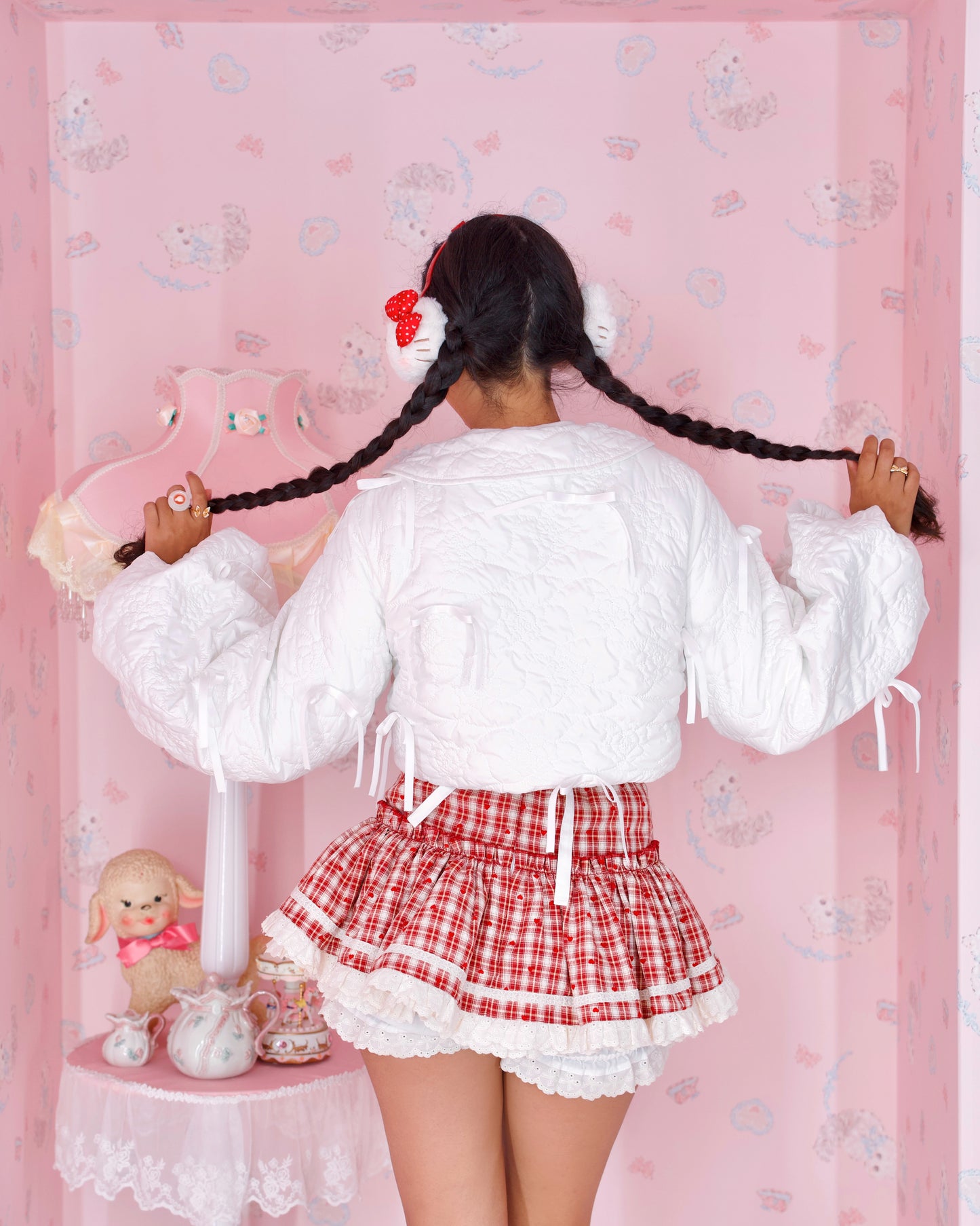 Ribboned Angel’s Puff Jacket - White // PREORDER