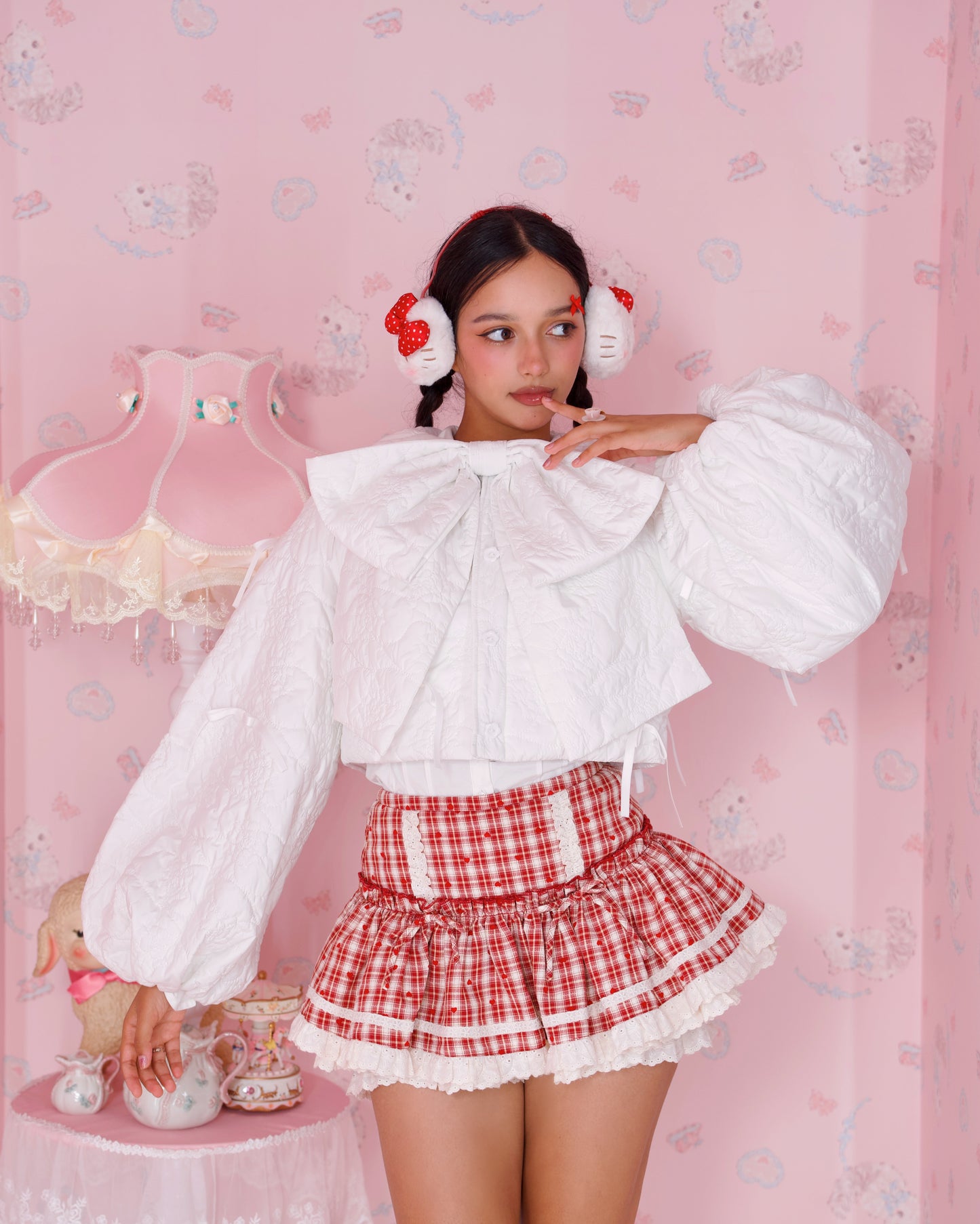Ribboned Angel’s Puff Jacket - White // PREORDER