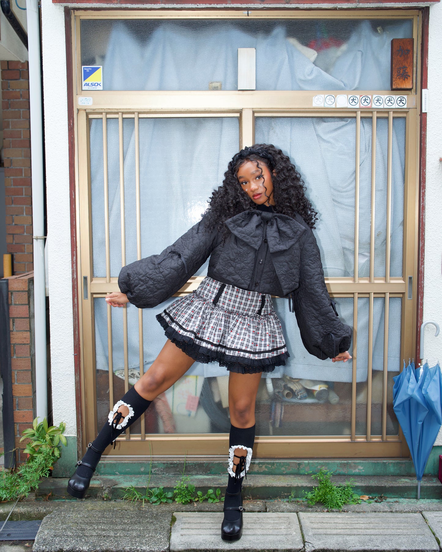 Ribboned Angel’s Puff Jacket - Black // PREORDER