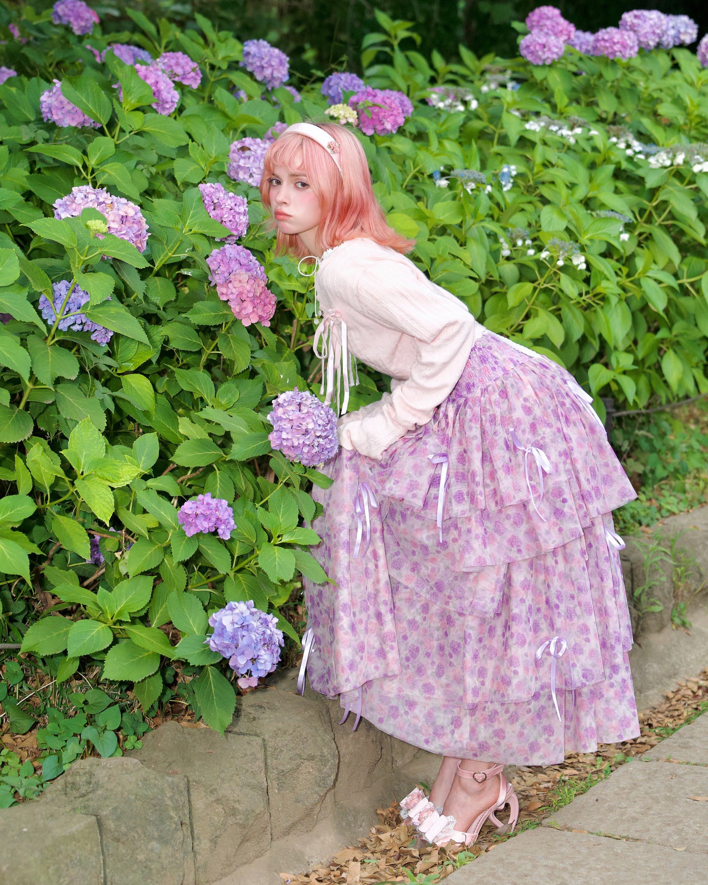Rainy Girl Hydrangea Skirt Lilac PREORDER