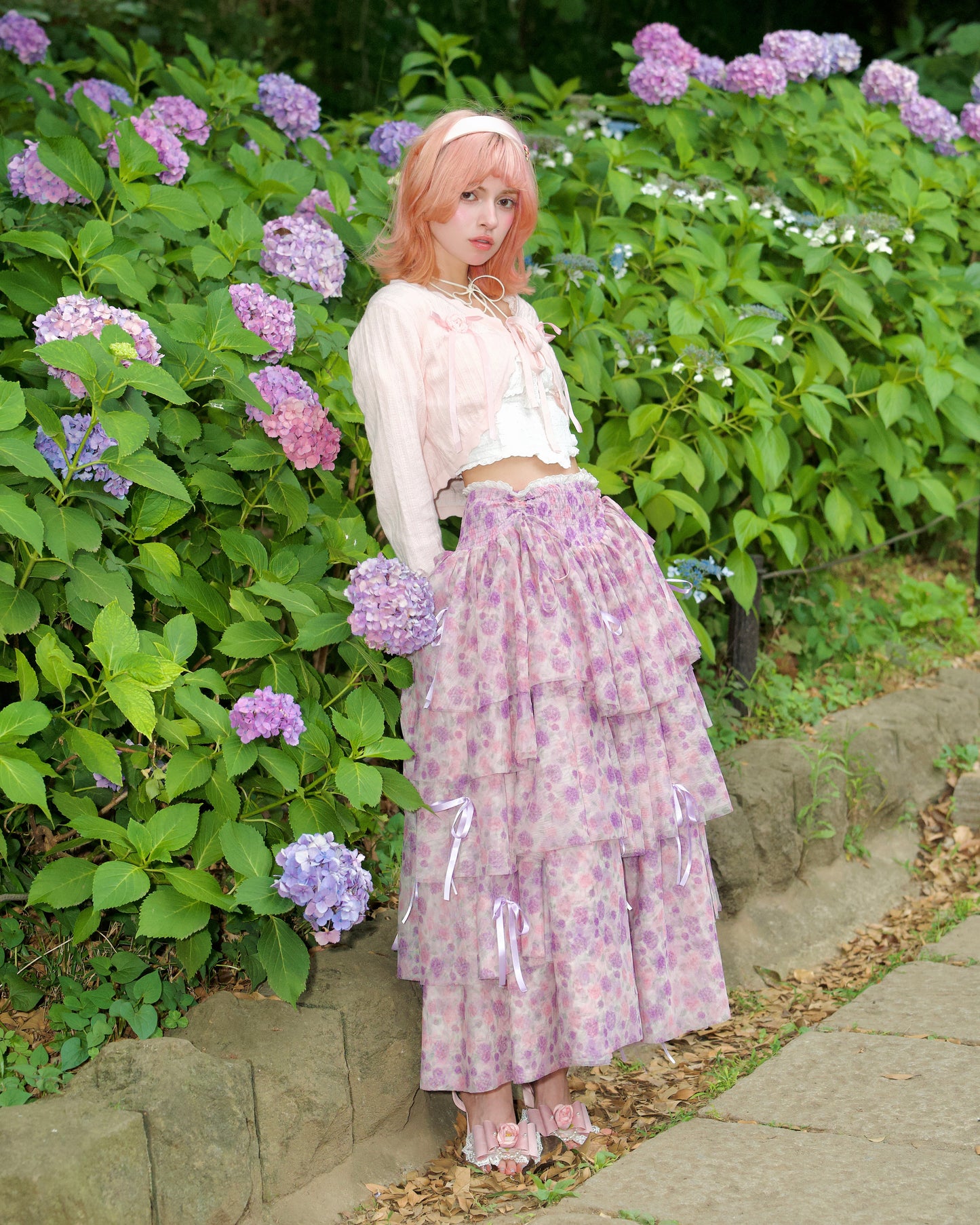 Rainy Girl Hydrangea Skirt Lilac PREORDER