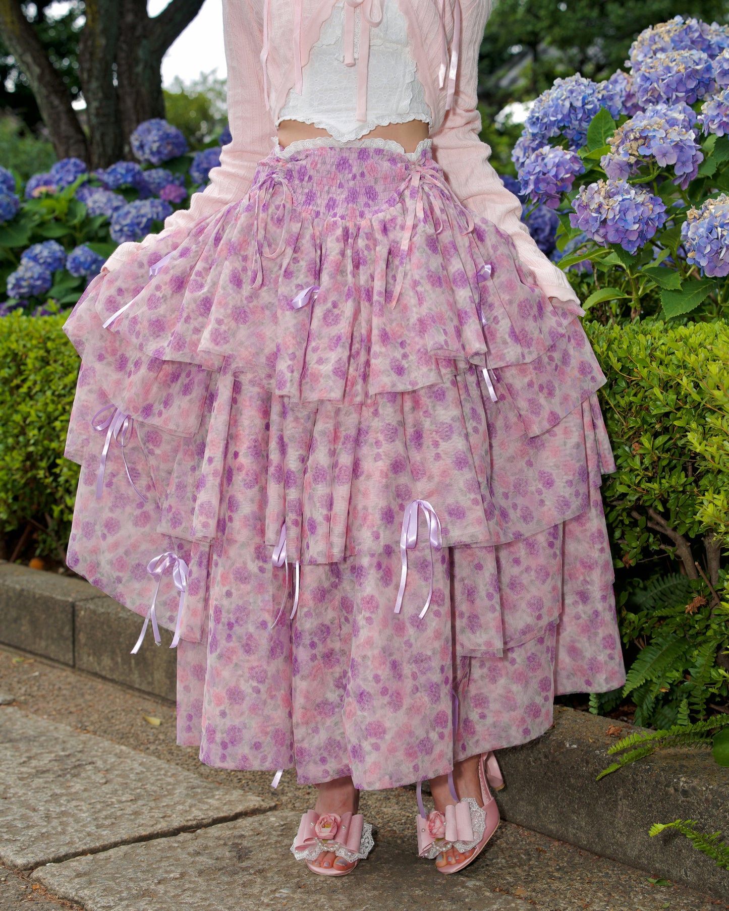 Rainy Girl Hydrangea Skirt Lilac PREORDER