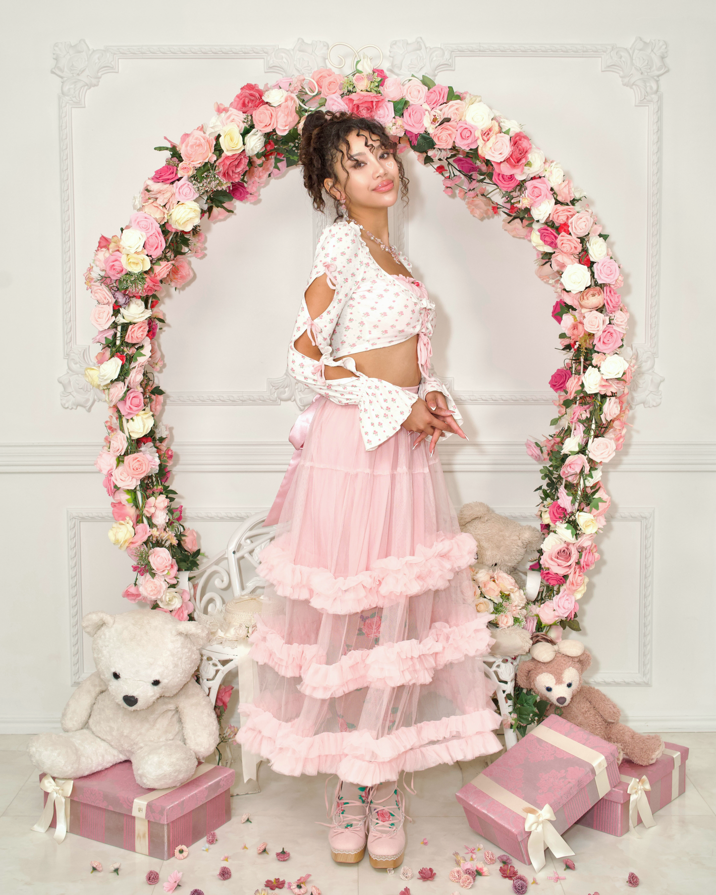 Rosy Twilight Long Tulle Skirt PREORDER
