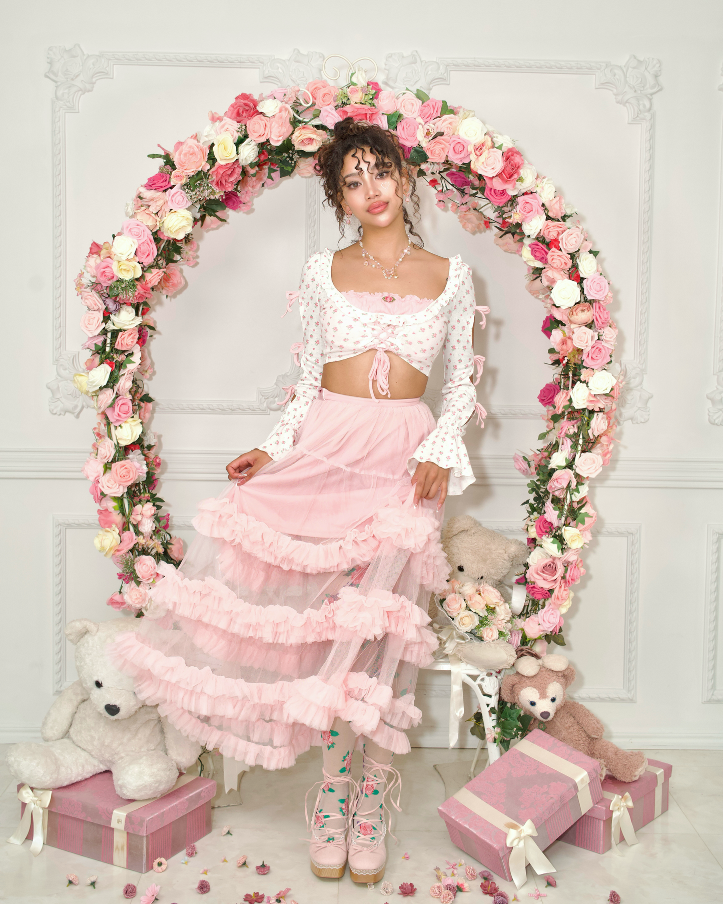 Rosy Twilight Long Tulle Skirt PREORDER