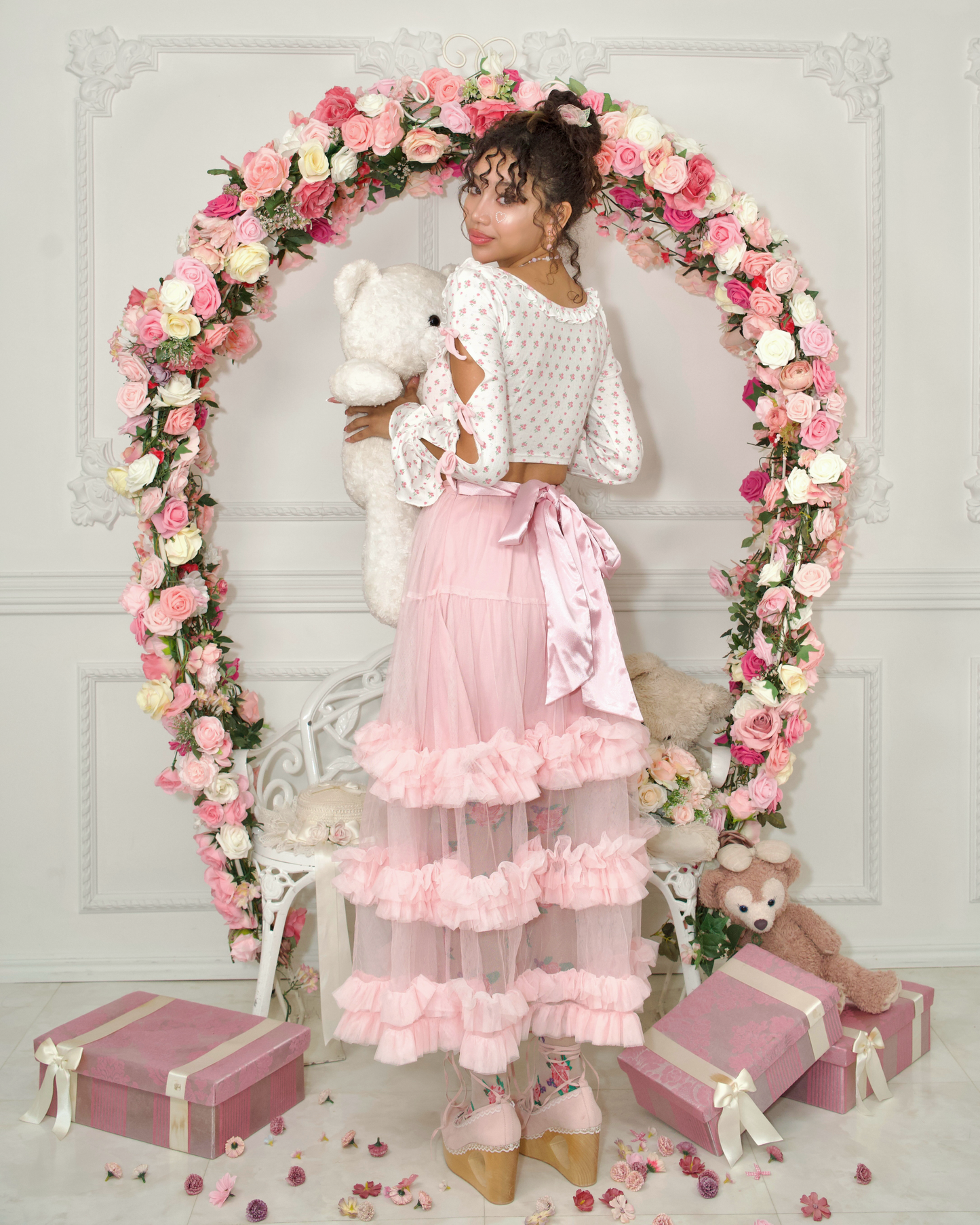 Rosy Twilight Long Tulle Skirt PREORDER