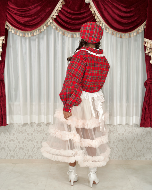 Vanilla Clouds Long Tulle Skirt