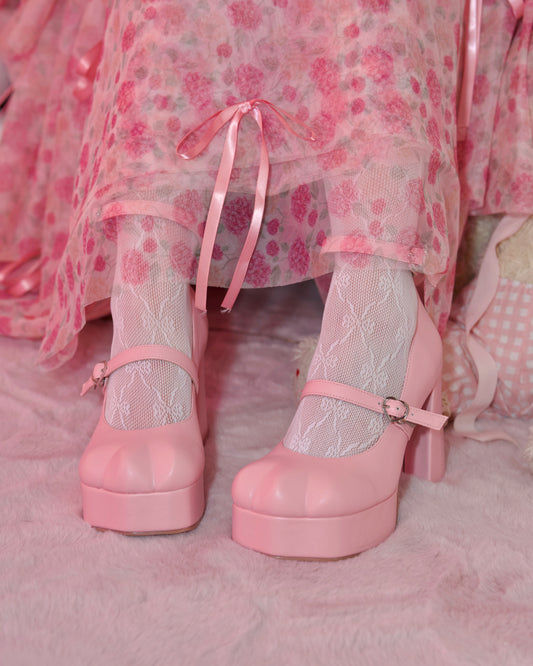 Kitty Platform Heels Pink