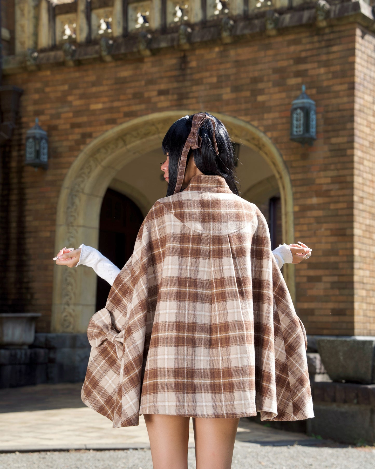 Darling Detective’s Cape Dress - Brown Check // PREORDER