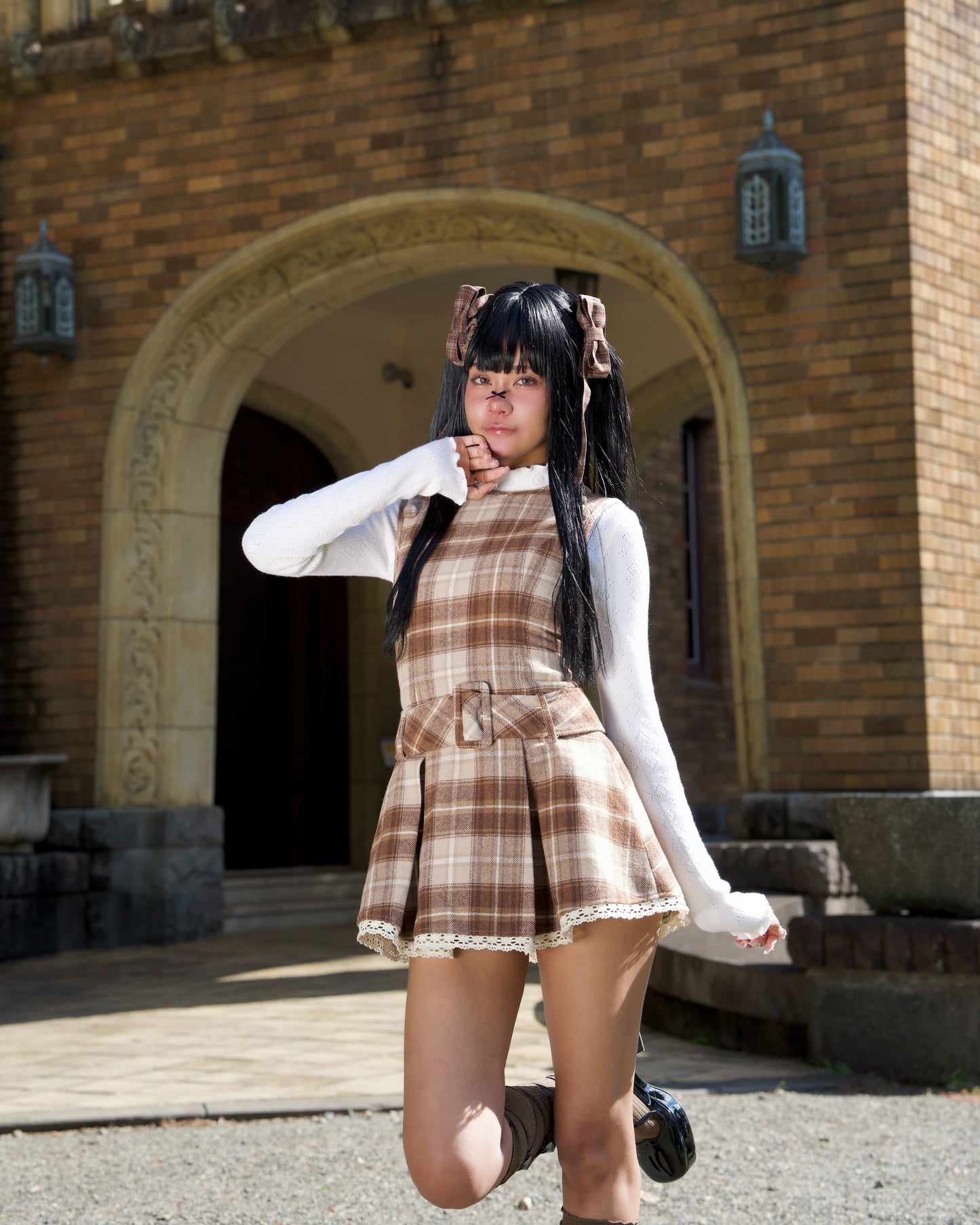 Darling Detective’s Cape Dress - Brown Check // PREORDER