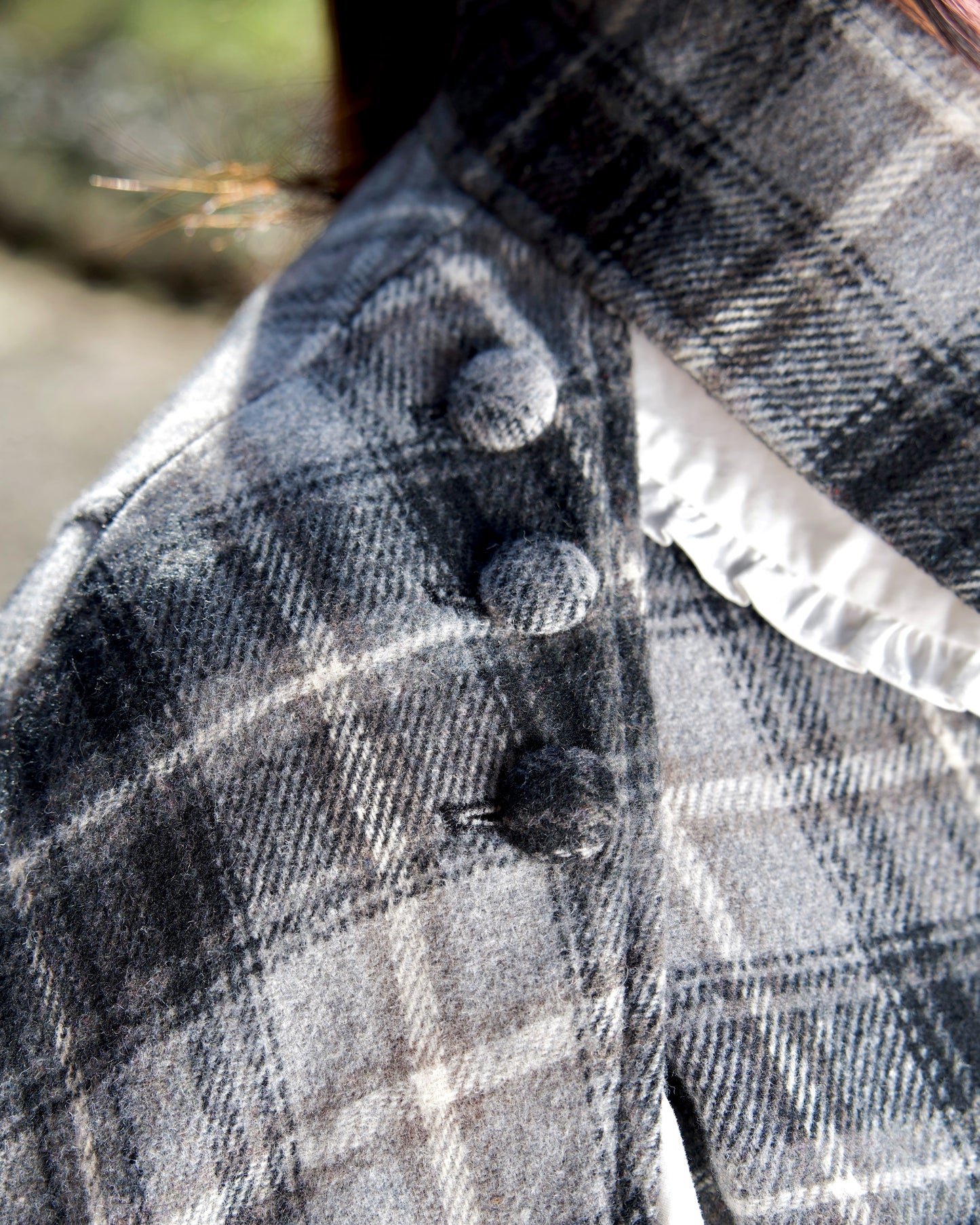 Darling Detective’s Cape Dress - Black x Grey Check // PREORDER