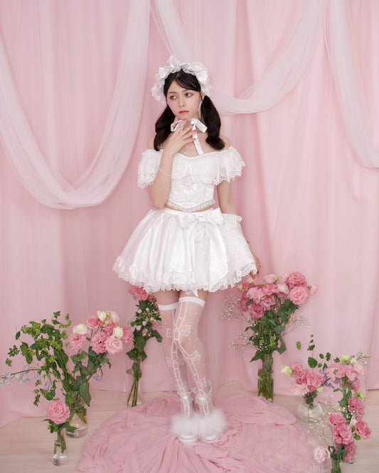 Rose Soirée Ball Gown Skirt - White // PREORDER