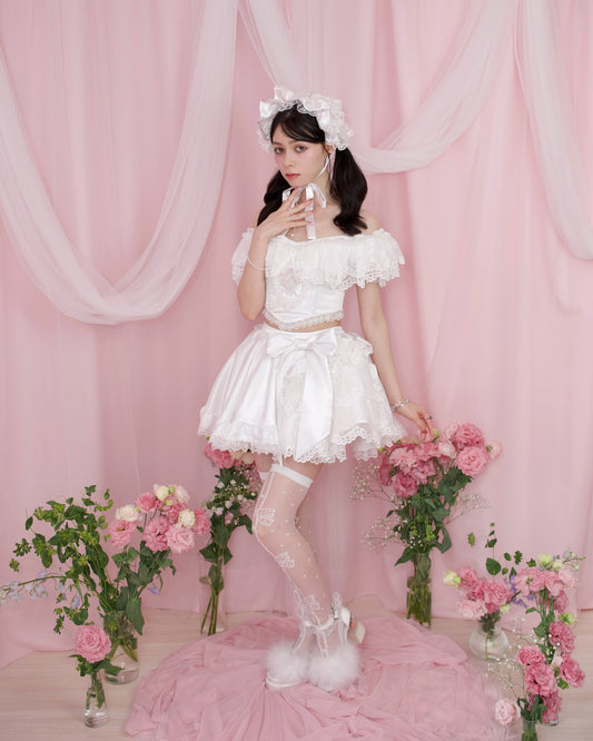 Rose Soirée Ball Gown Skirt - White // PREORDER