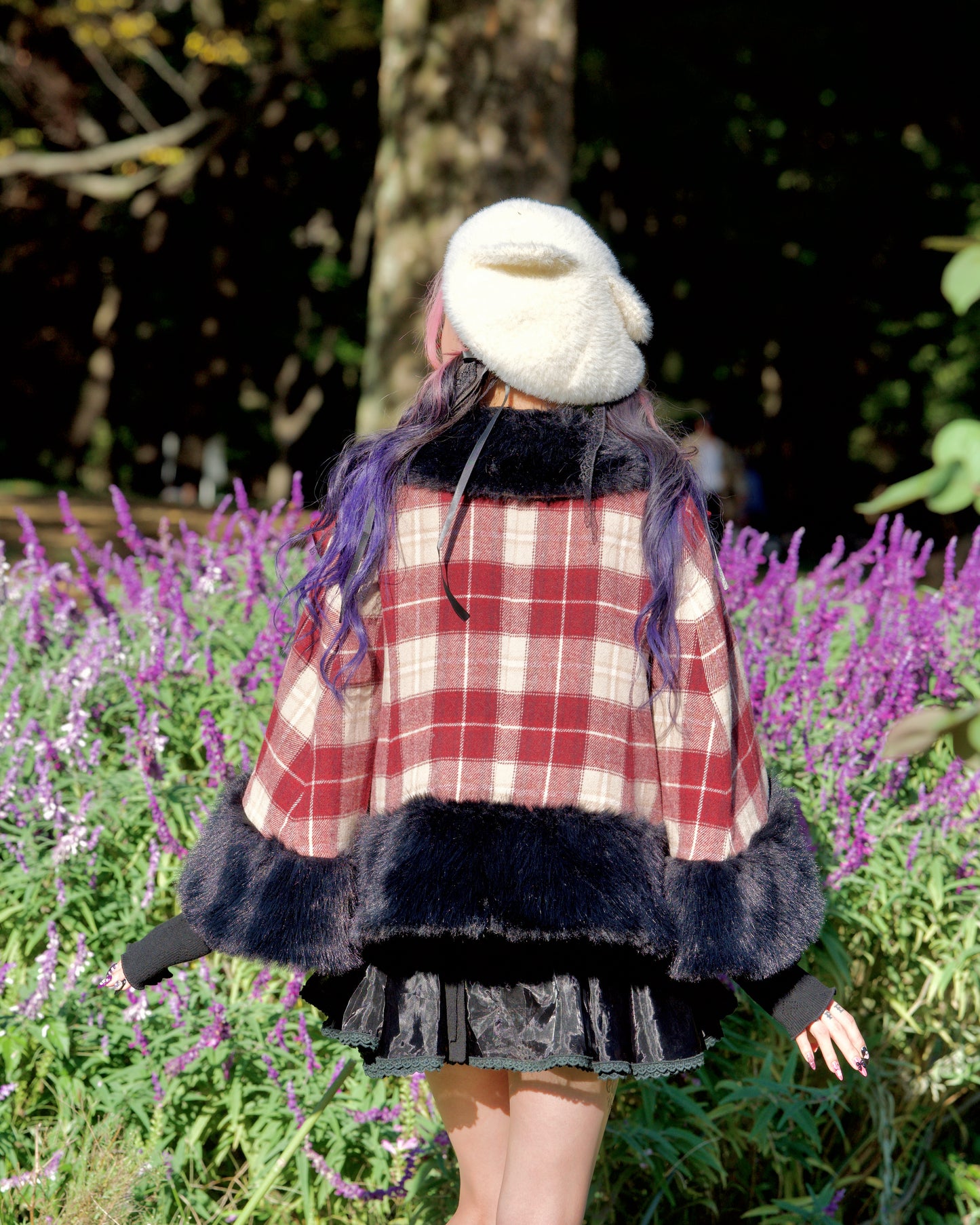 Winter Girl Double Breasted Ribbon Jacket - Red Check // PREORDER