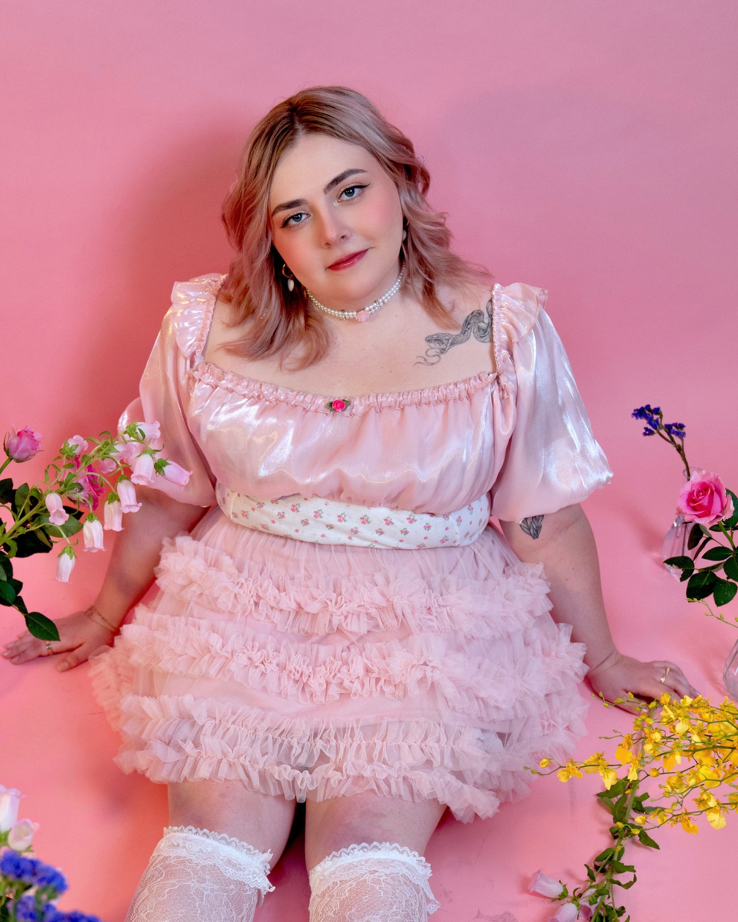 Rosy Twilight Mini Tulle Skirt