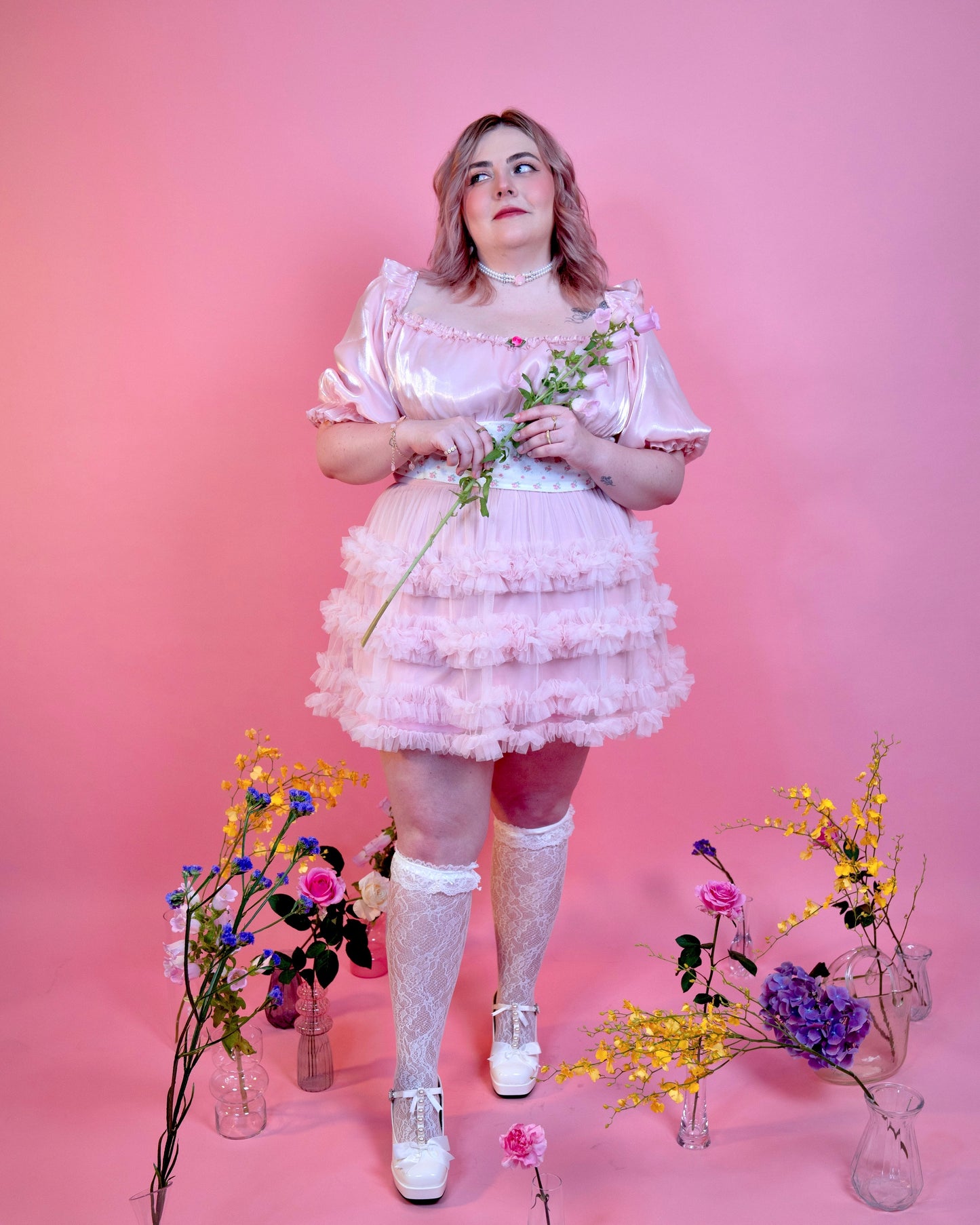 Rosy Twilight Mini Tulle Skirt