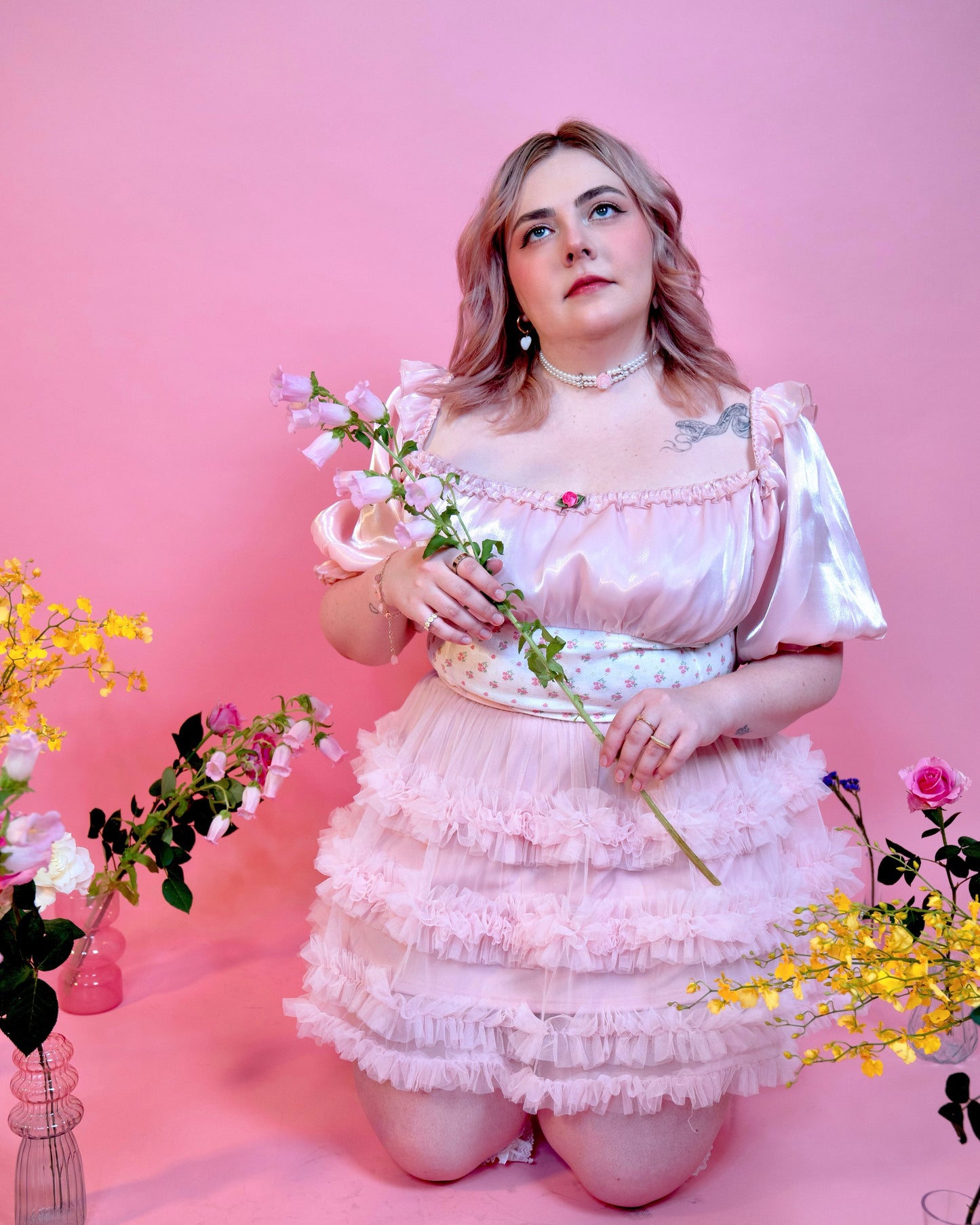 Rosy Twilight Mini Tulle Skirt