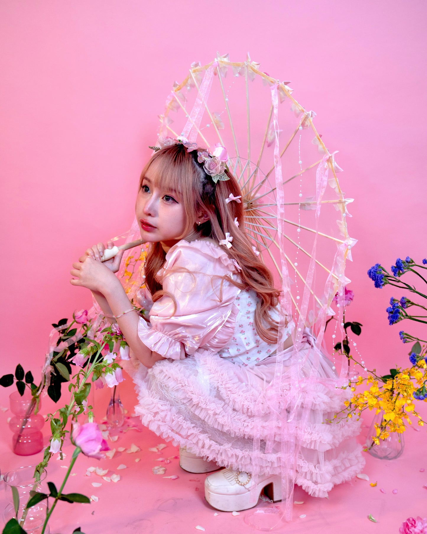 Rosy Twilight Mini Tulle Skirt