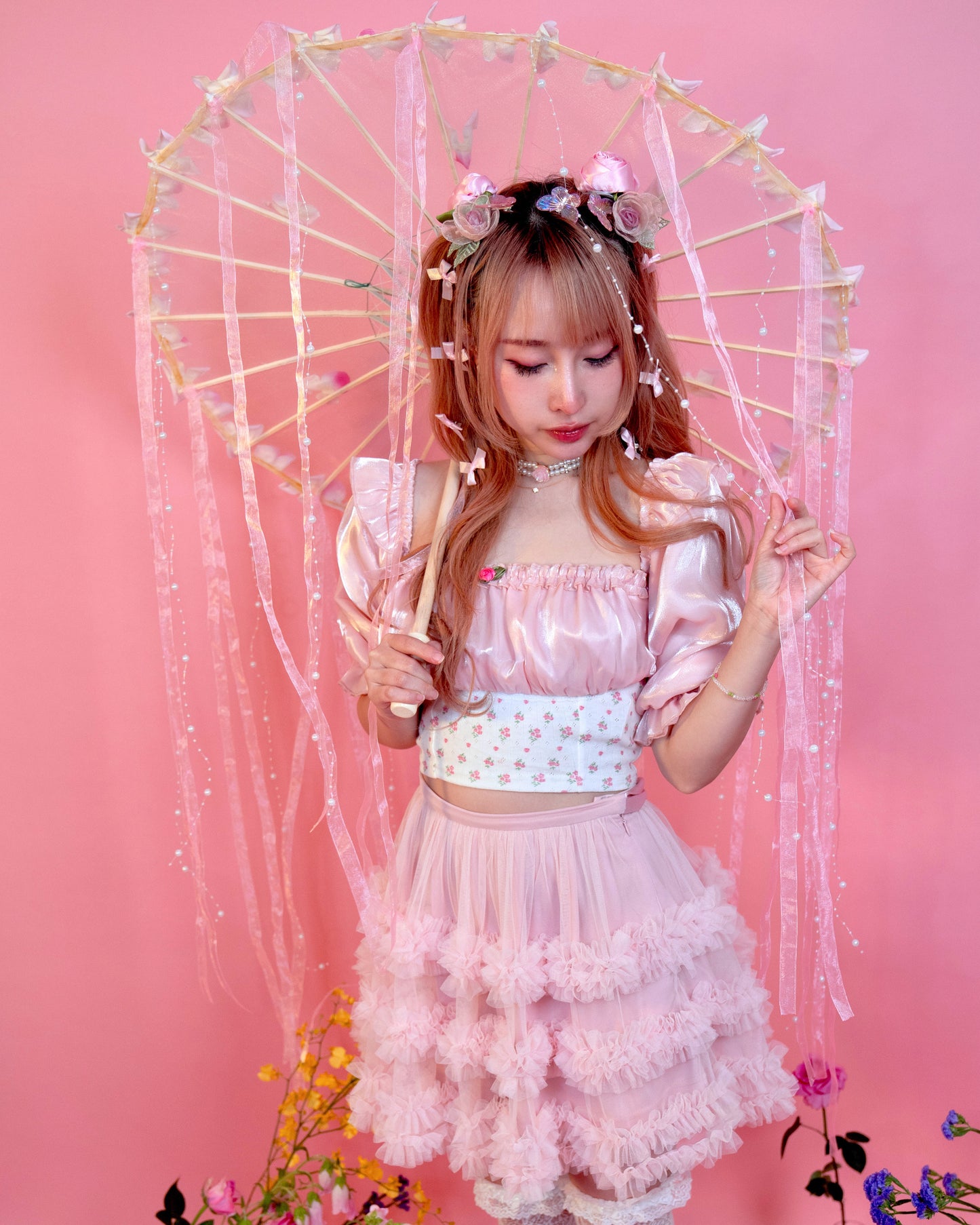 Rosy Twilight Mini Tulle Skirt