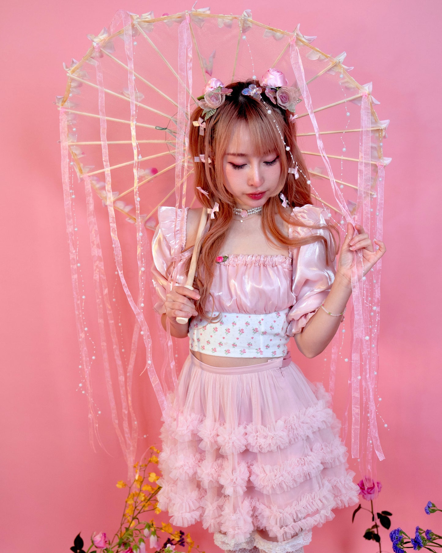 Rosette Glimmer Pointelle Top