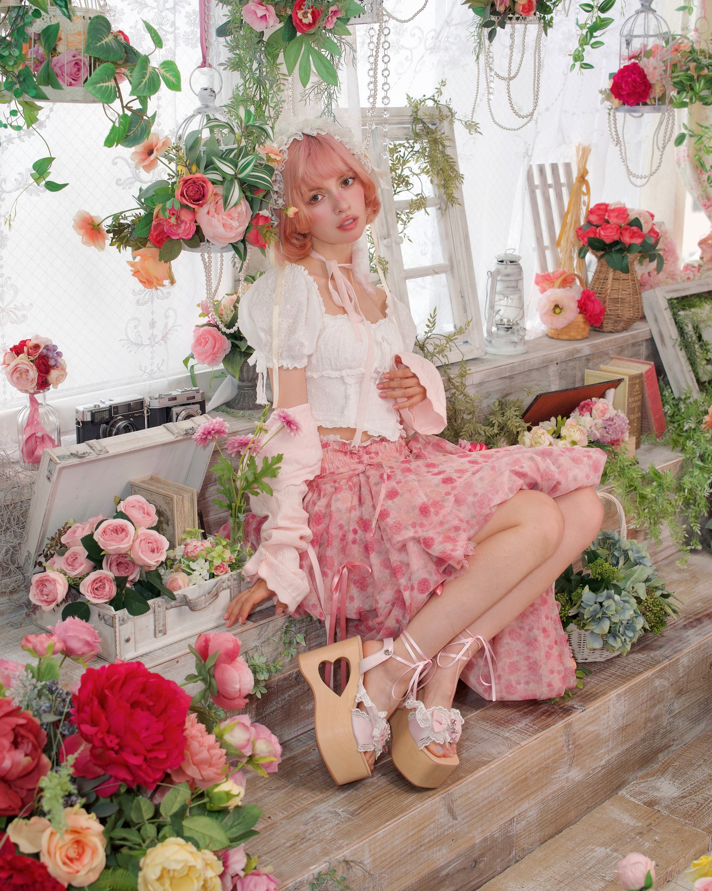 Yume Love Drop Platform Sandals Pink PREORDER