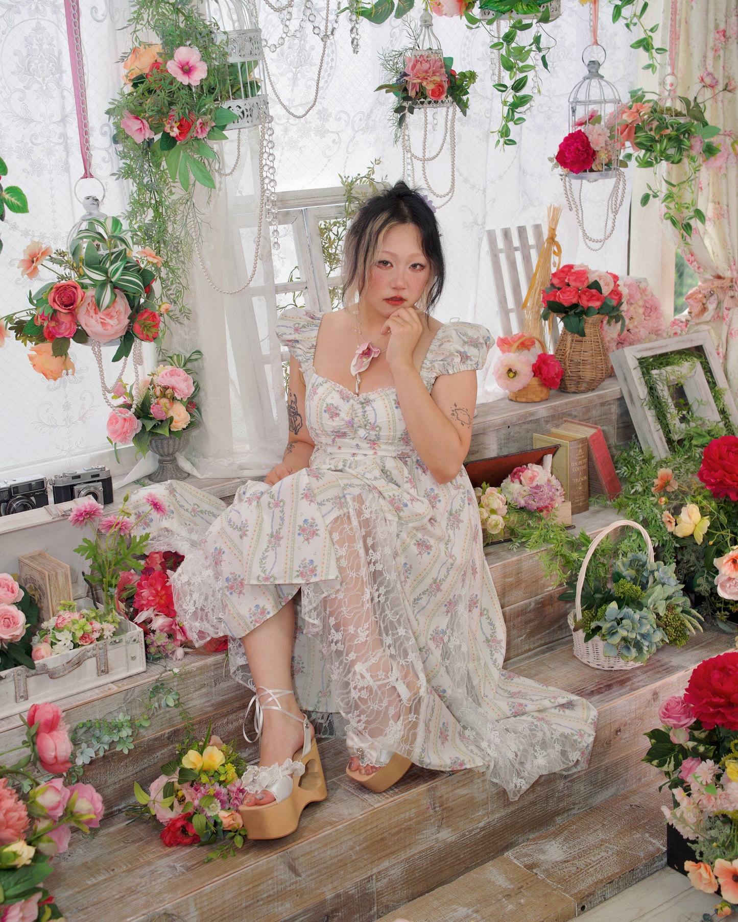 Yume Love Drop Platform Sandals White PREORDER