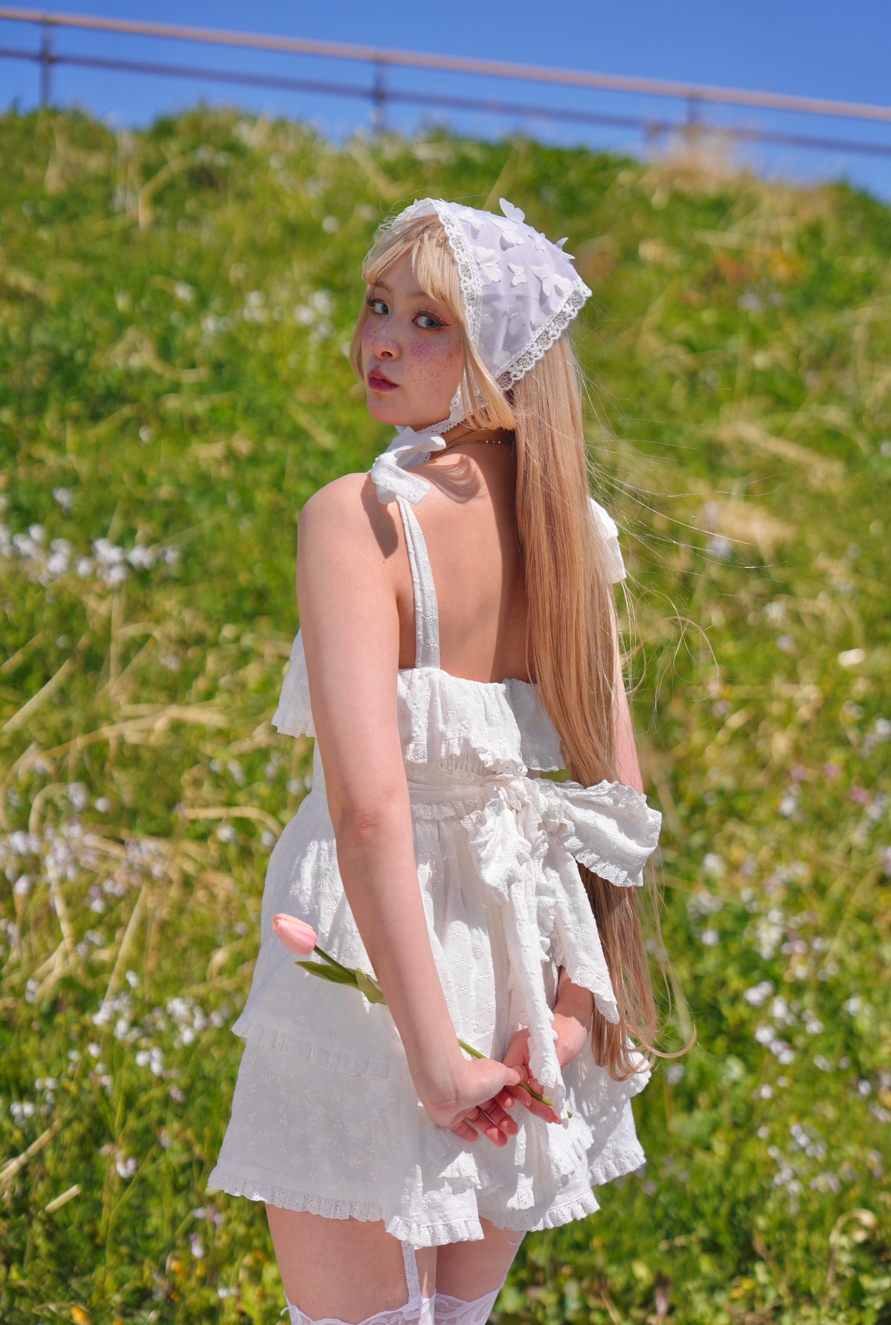 Dandelion Summers White Cotton Romper