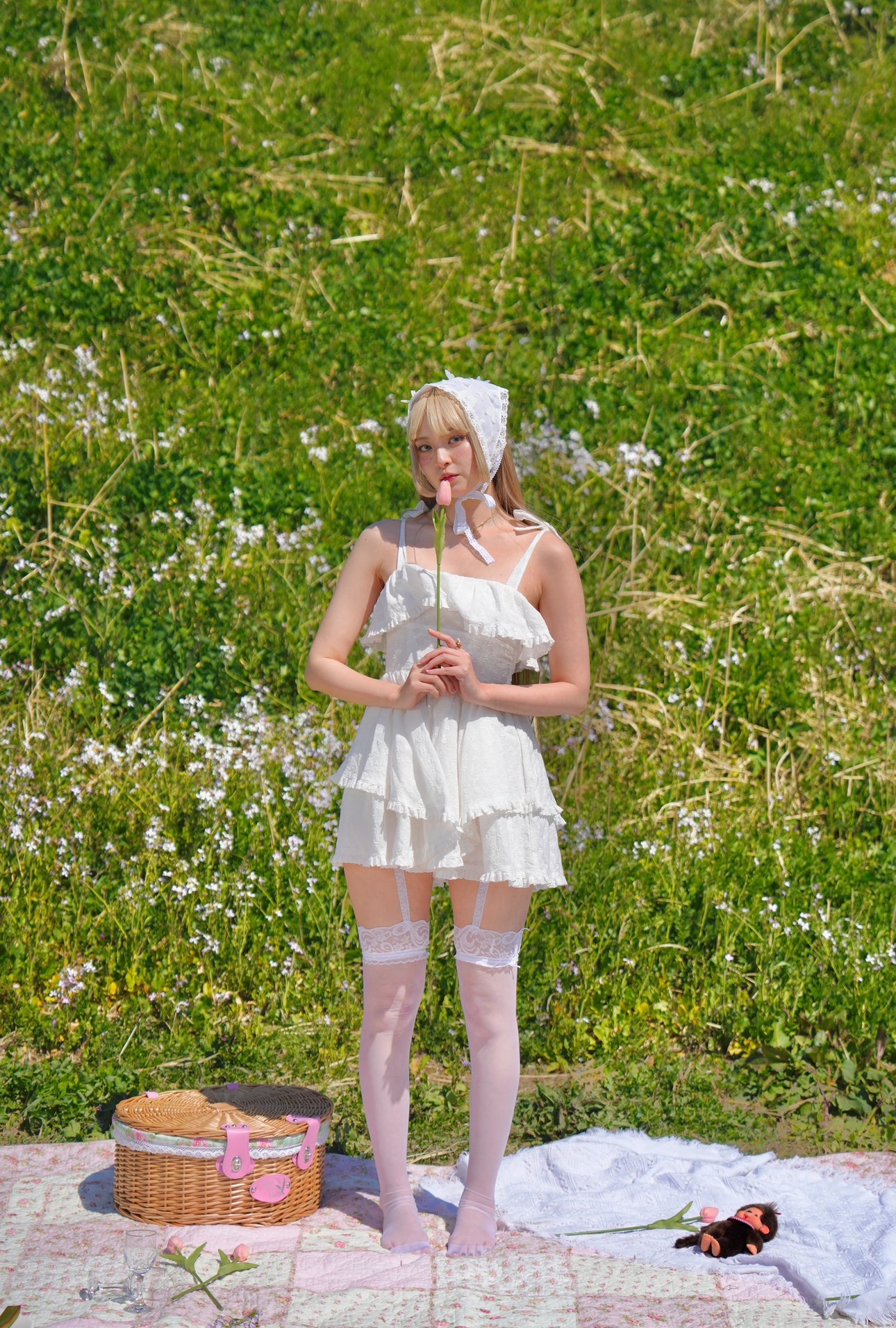 Dandelion Summers White Cotton Romper