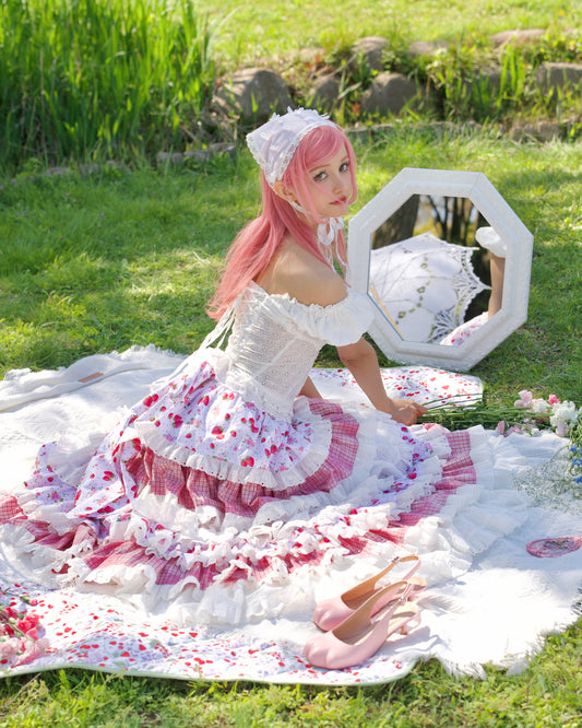 Enchanted Garden Layer Skirt - Strawberry Jam