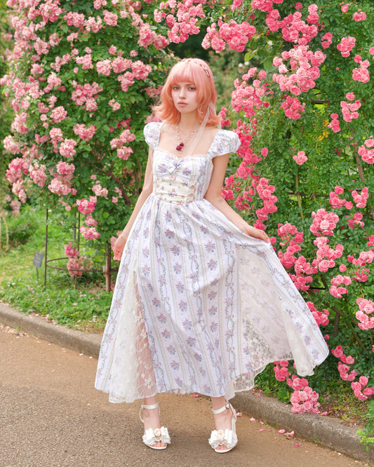 Everbloom Lace Peekaboo Dress // Floral Rose