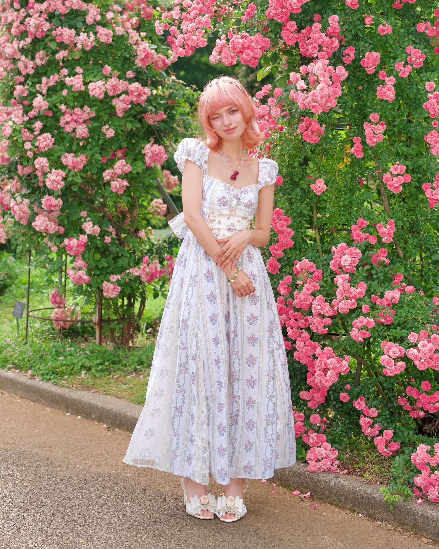 Everbloom Lace Peekaboo Dress // Floral Rose PREORDER