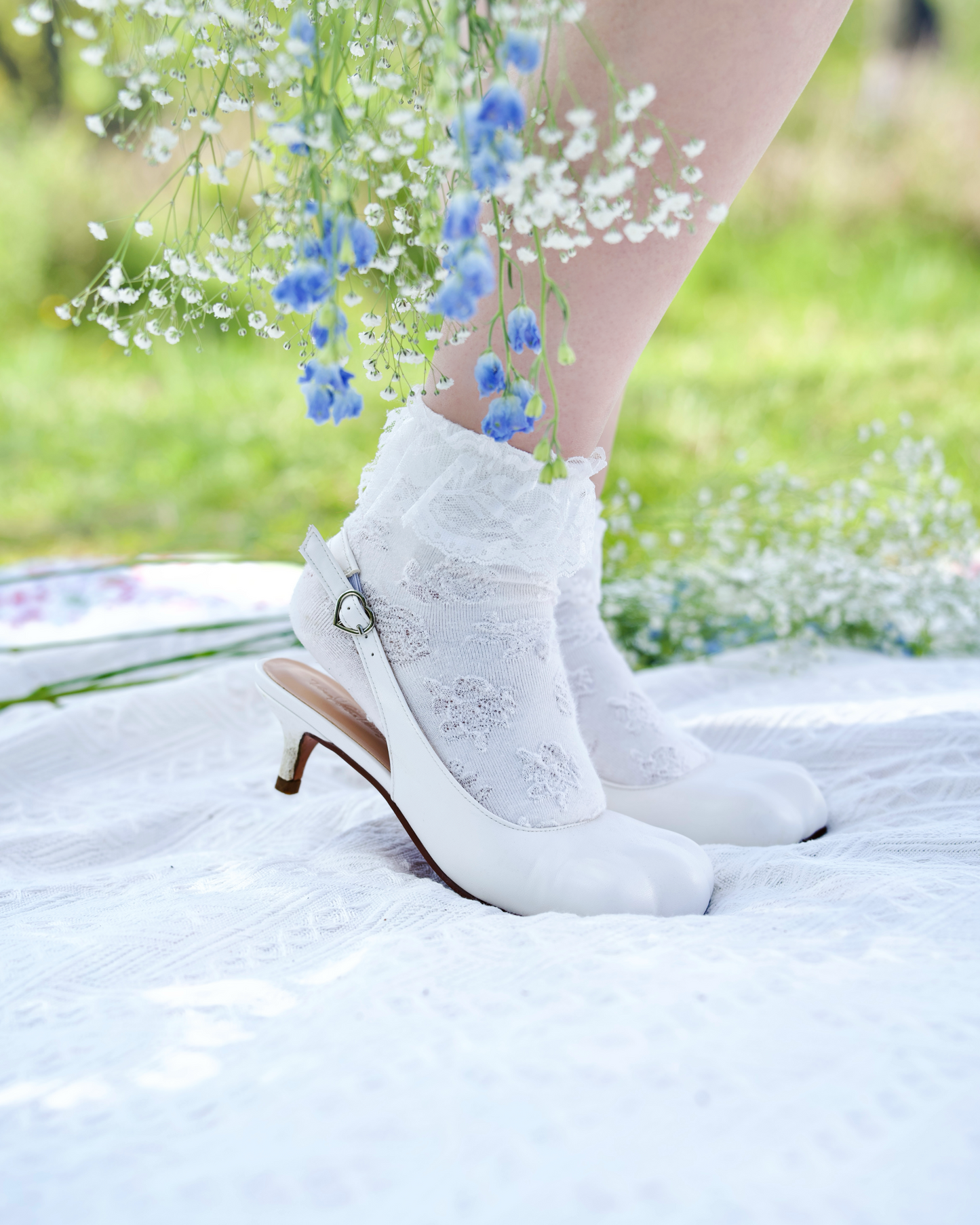 Kitty Kitten Heels White