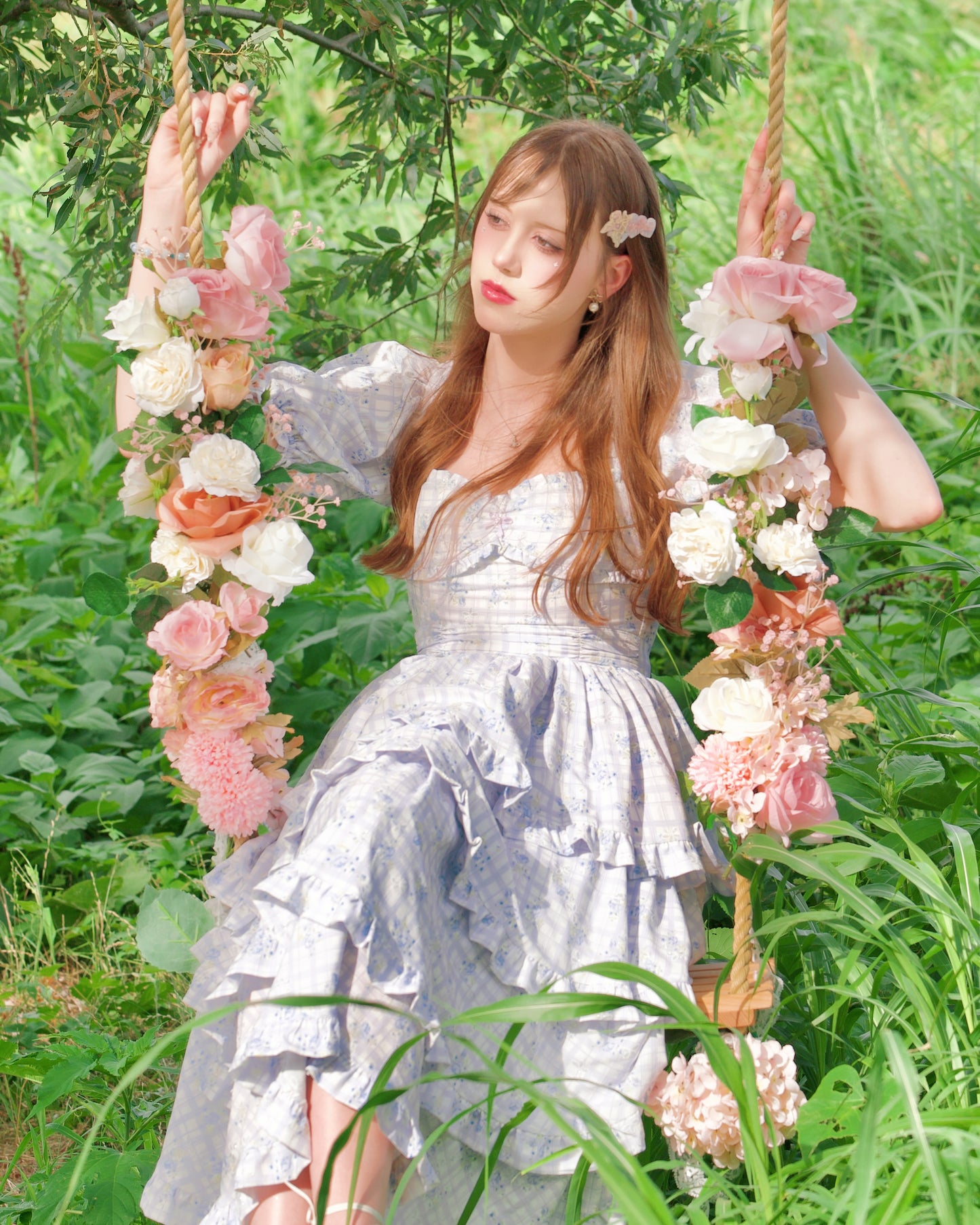 Ribbon Sweetheart Long Layer Dress Blue PREORDER