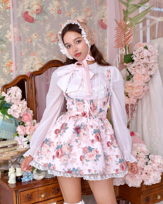 Vintage Rose Jumper Skirt - Pink // PREORDER
