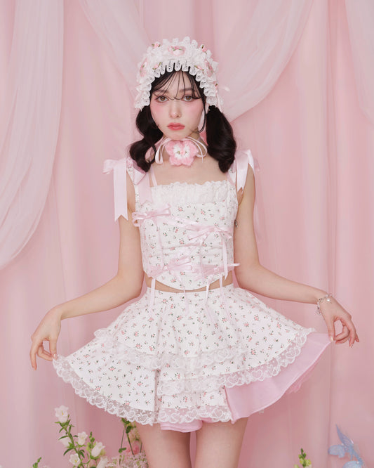 Gift Wrap Corset Blouse - Pink // PREORDER