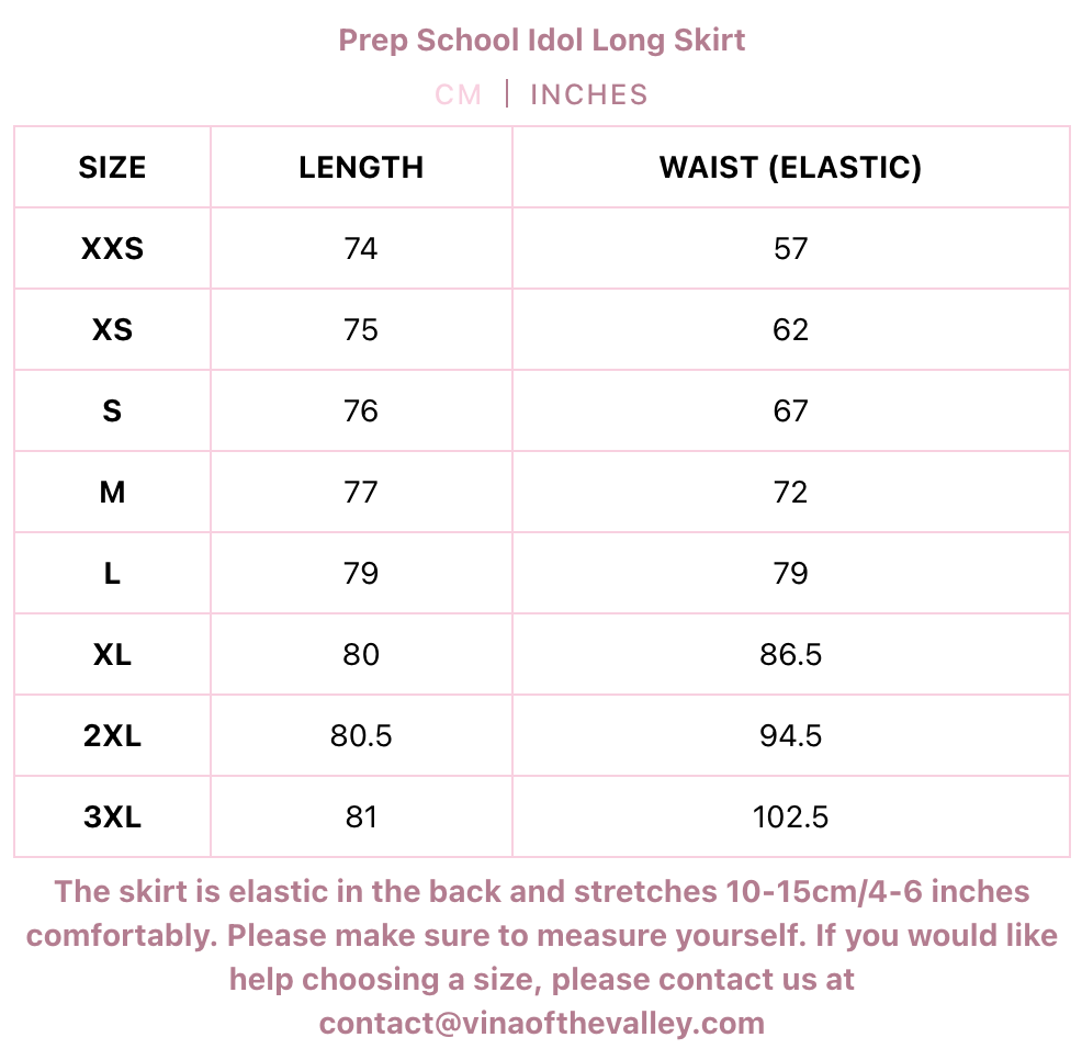 Prep School Idol Long Skirt Red Check