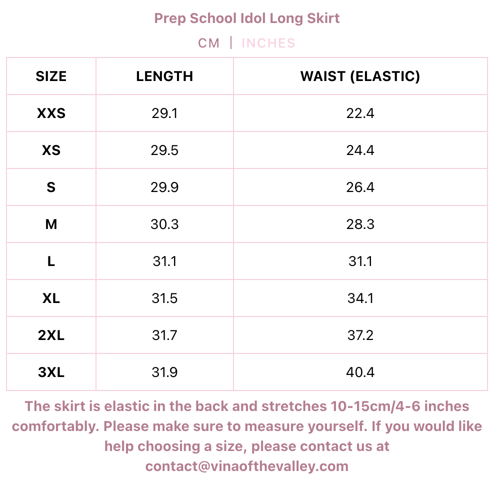 Prep School Idol Long Skirt Kitty Print