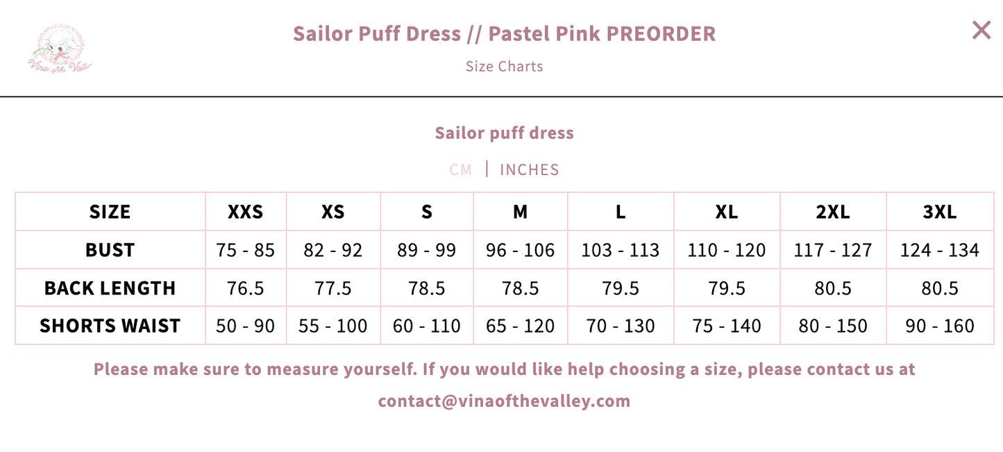 Sailor Puff Dress // Pastel Pink PREORDER