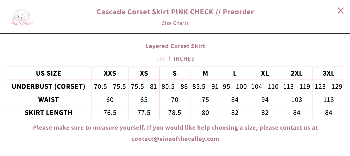 Cascade Corset Skirt RED CHECK