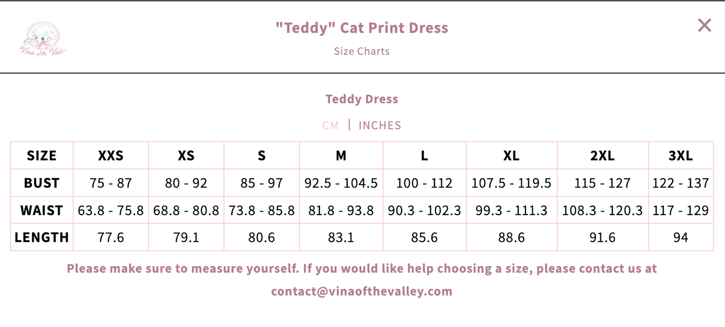 "Teddy" Cat Print Dress