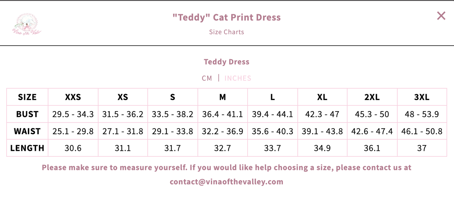 "Teddy" Cat Print Dress