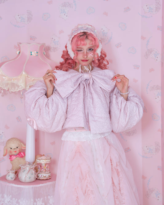 Ribboned Angel’s Puff Jacket - Pink // PREORDER