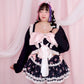 Yours Truly Ribbon Cardigan - Black x Pink // PREORDER