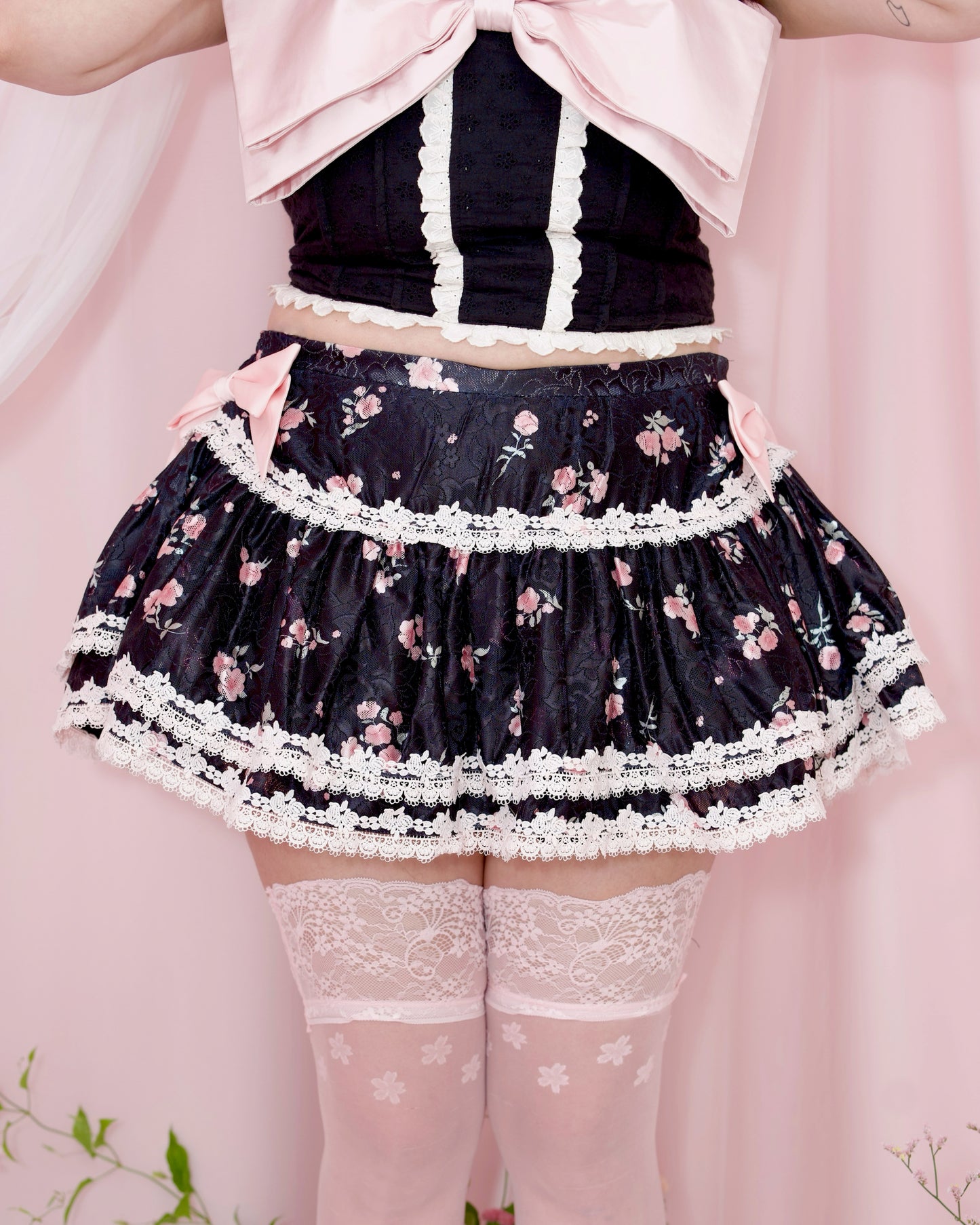 Yume Ribbon Skirt - Black // PREORDER